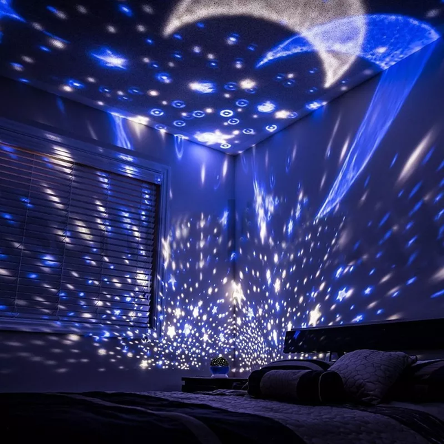 Roterande stjärnhimmel projektor nattlampa