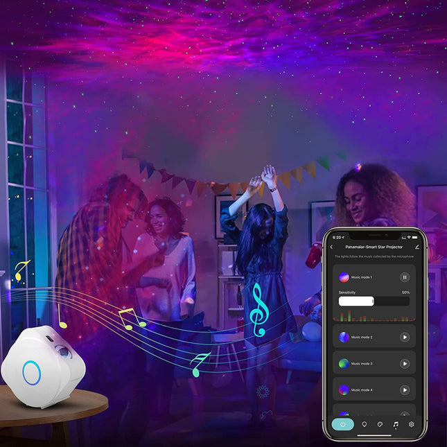 Smart vit stjärnprojektor kompatibel med Alexa