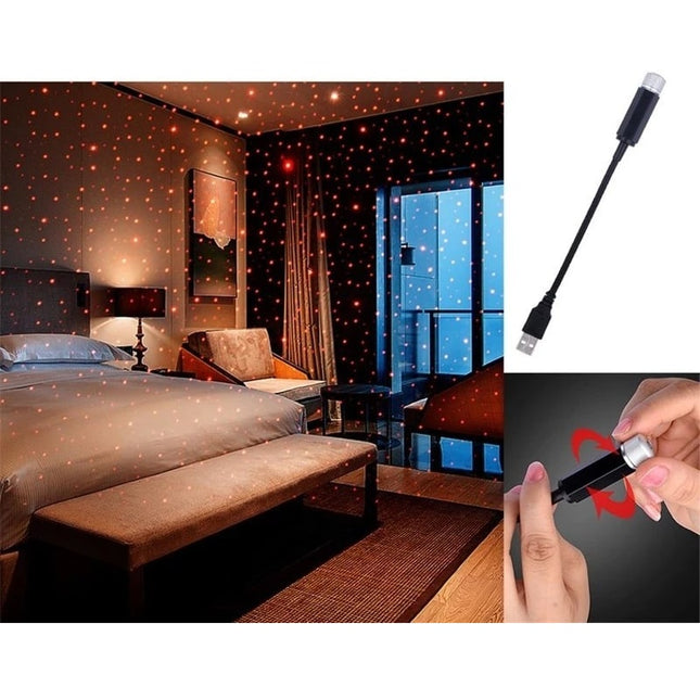 Mini USB-projektor med stjärnhimmel effekt