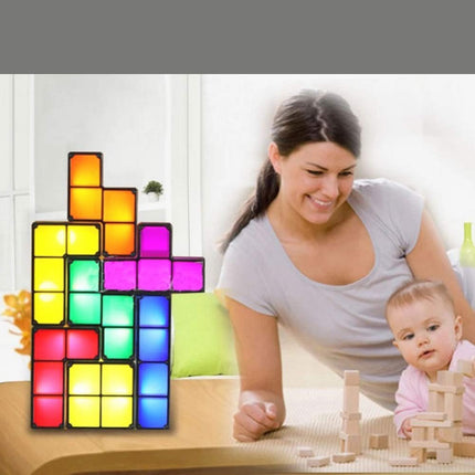 Färgglad Tetris-lampa med pusselbitar
