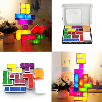 Färgglad Tetris-lampa med pusselbitar