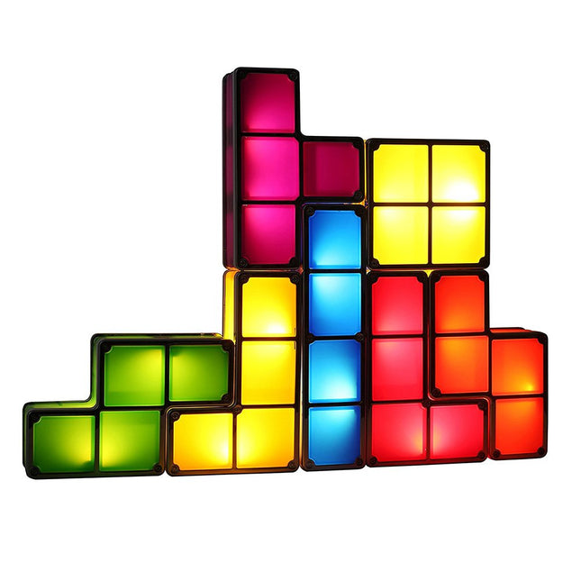Färgglad Tetris-lampa med pusselbitar