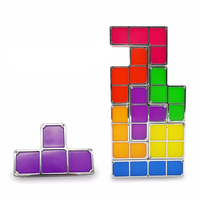 Färgglad Tetris-lampa med pusselbitar