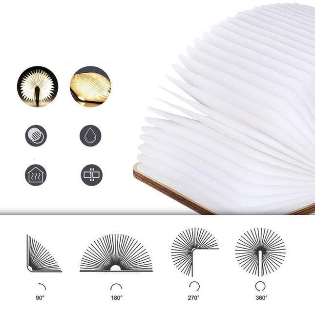 Uppladdningsbar vikbar boklampa med USB