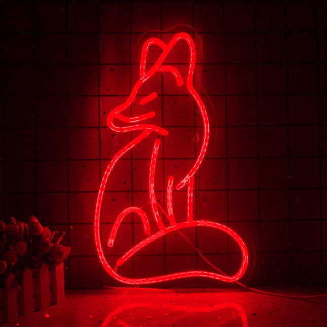 Räv neonskylt för väggdekoration barnrum