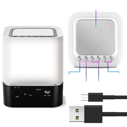 Nattlampa med Bluetooth-högtalare och klocka