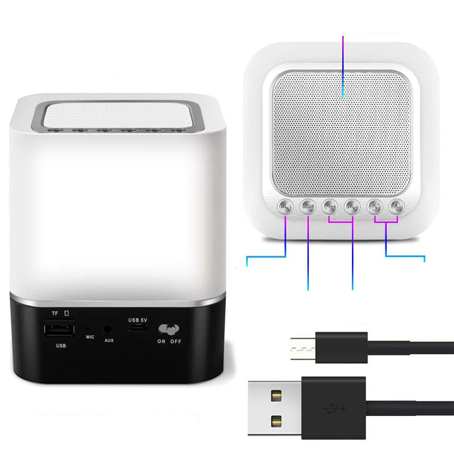 Nattlampa med Bluetooth-högtalare och klocka