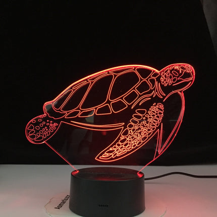 3D nattlampa sköldpadda med touch-sensor