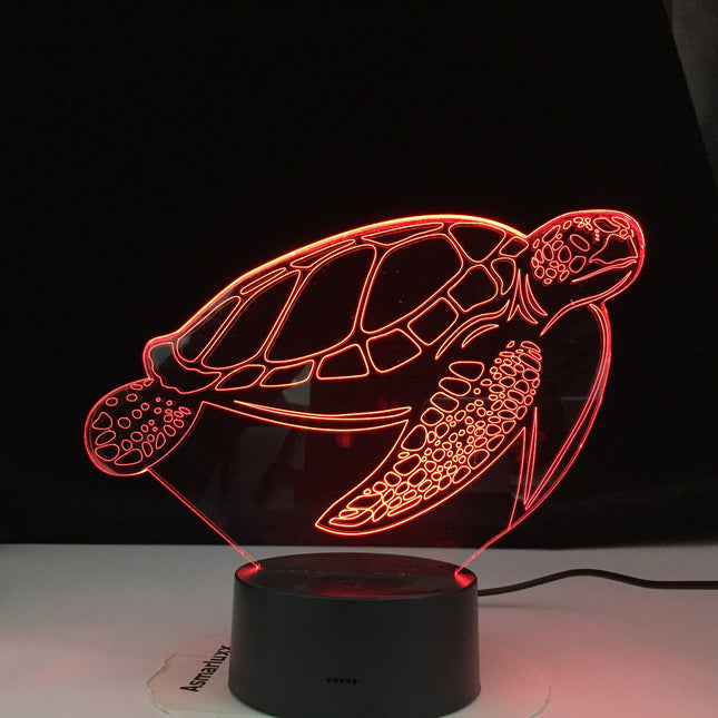 3D nattlampa sköldpadda med touch-sensor