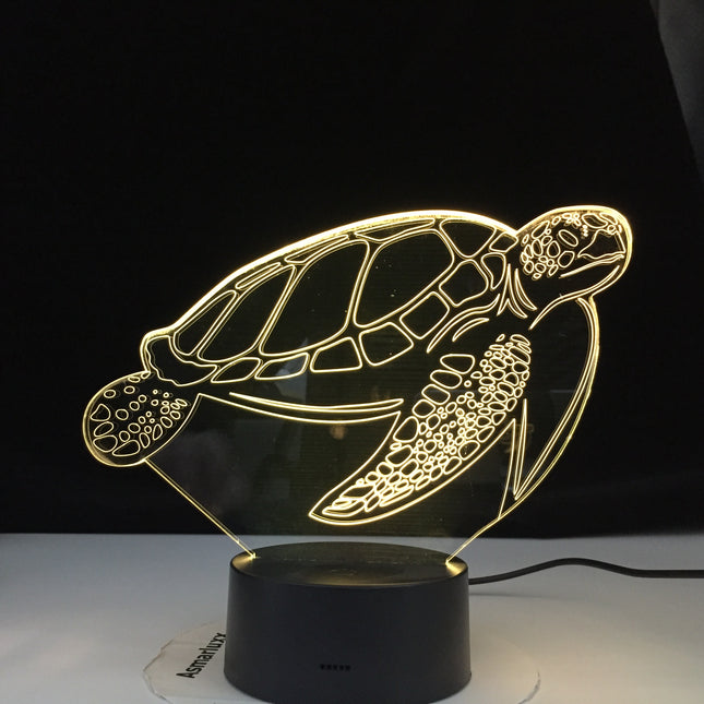 3D nattlampa sköldpadda med touch-sensor