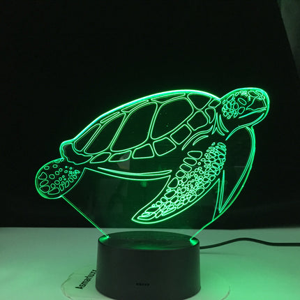 3D nattlampa sköldpadda med touch-sensor