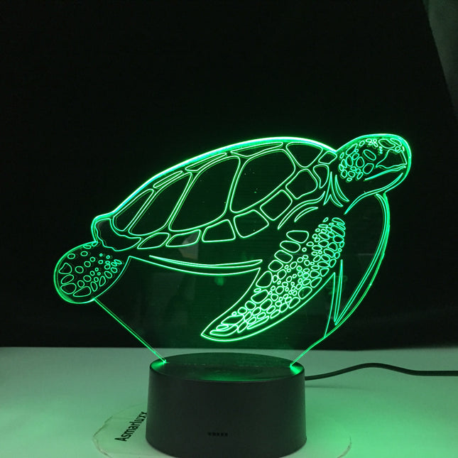 3D nattlampa sköldpadda med touch-sensor