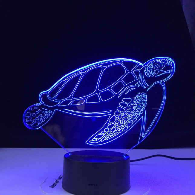 3D nattlampa sköldpadda med touch-sensor