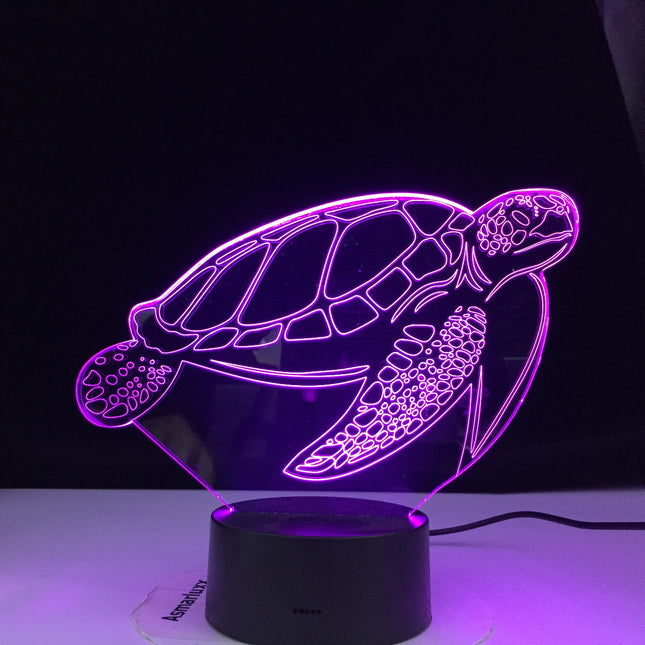 3D nattlampa sköldpadda med touch-sensor