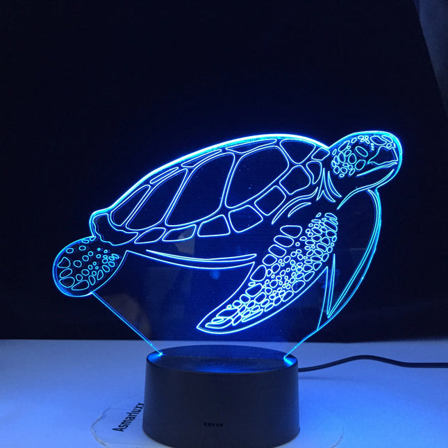 3D nattlampa sköldpadda med touch-sensor